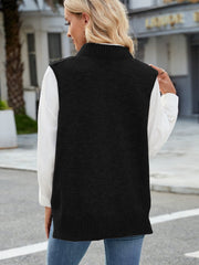 Cable Knit V-Neck Sweater Vest - Trendsi