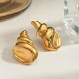 18K Gold-Plated Conch Earrings - Trendsi