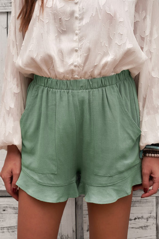 Elastic Waist Shorts with Pockets Trendsi