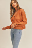 MABLE Long Sleeve Button Down Sweater Cardigan - Trendsi