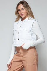 Snobbish Snap Down Quilted Crop Vest