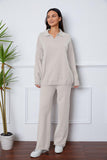 Dropped Shoulder Sweater and Long Pants Set - Flyclothing LLC