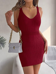 V-Neck Wide Strap Sweater Dress Trendsi