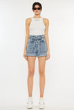 Kancan Ultra High Rise Paperbag Denim Shorts Trendsi