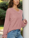 Dropped Shoulder Long Sleeve Knit Top