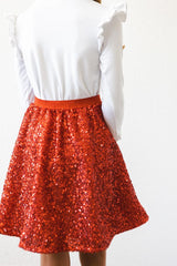 Red Sequin Twirl Skort