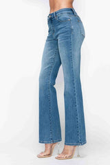 bytos Full Size Cat's Whiskers Mid Rise Bootcut Jeans - Trendsi