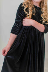 Black Velvet Twirl Dress - Mila & Rose ®