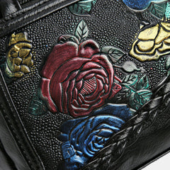 PU Leather Rose Pattern Shoulder Bag - Trendsi