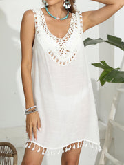 Tassel Scoop Neck Wide Strap Cover-Up Trendsi