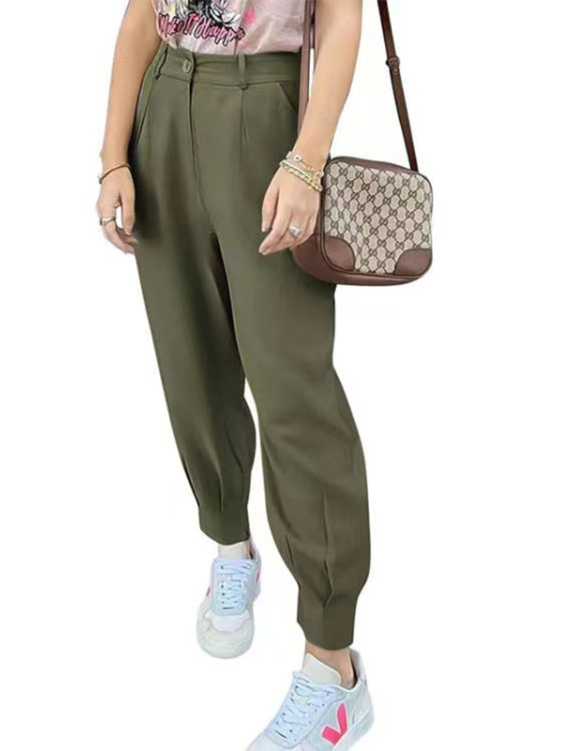 High Waist Cropped Pants - Flyclothing LLC