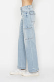 Judy Blue Full Size High Waist Straight Cargo Jeans - Trendsi