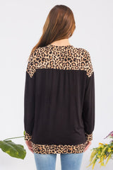 Celeste Full Size Leopard Round Neck Dropped Shoulder T-Shirt - Trendsi