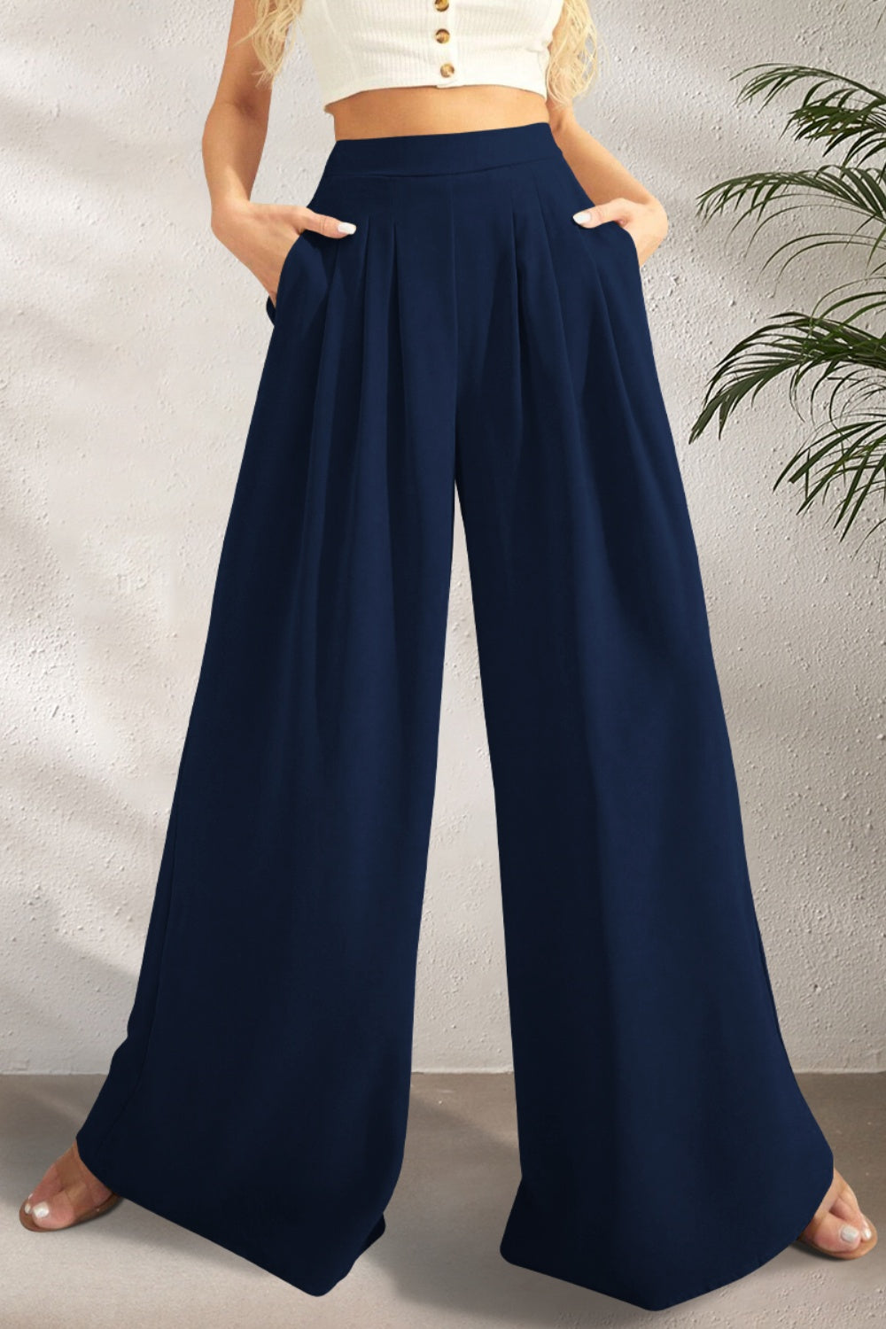 High Waist Wide Leg Pants Trendsi