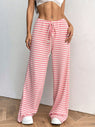 Tied Striped Wide Leg Pants