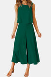 Round Neck Top and Wide Leg Pants Set Trendsi