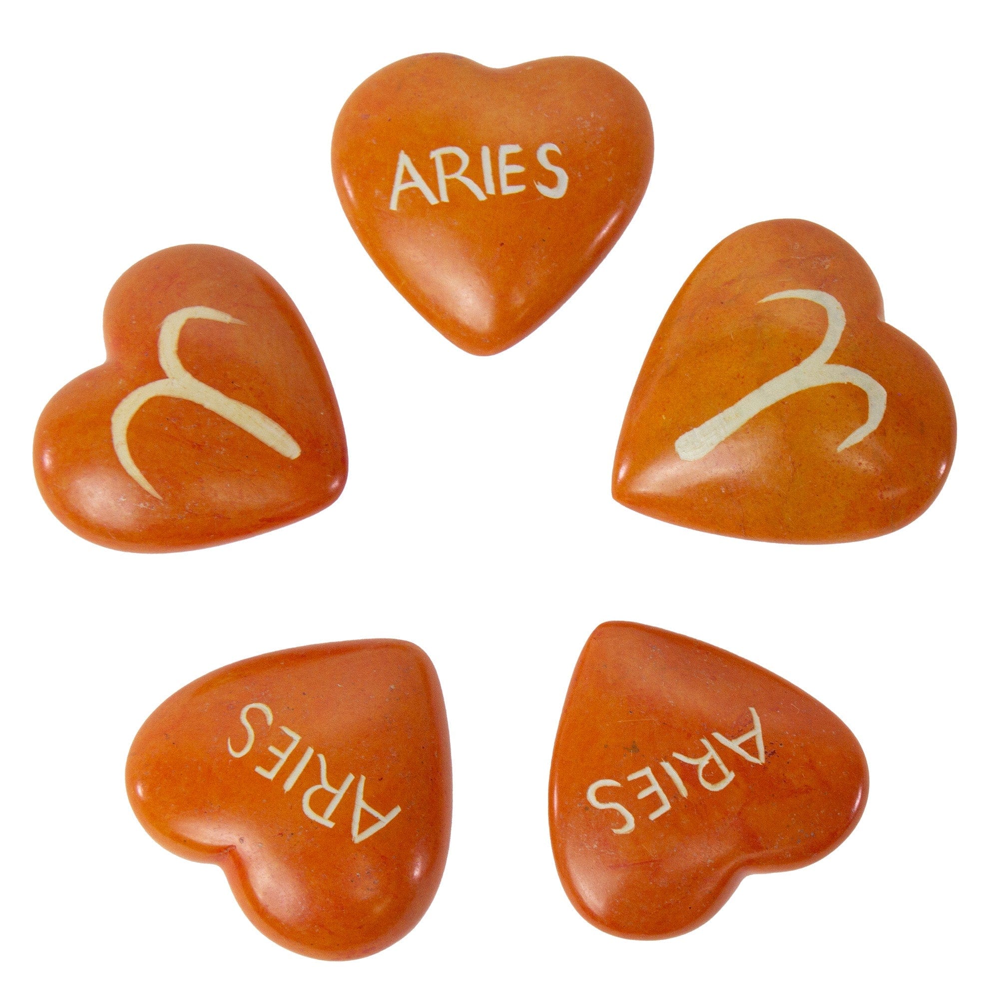 Zodiac Soapstone Hearts, Pack of 5: ARIES