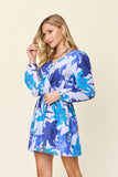 Double Take Full Size Floral Long Sleeve Romper with Pockets - Flyclothing LLC