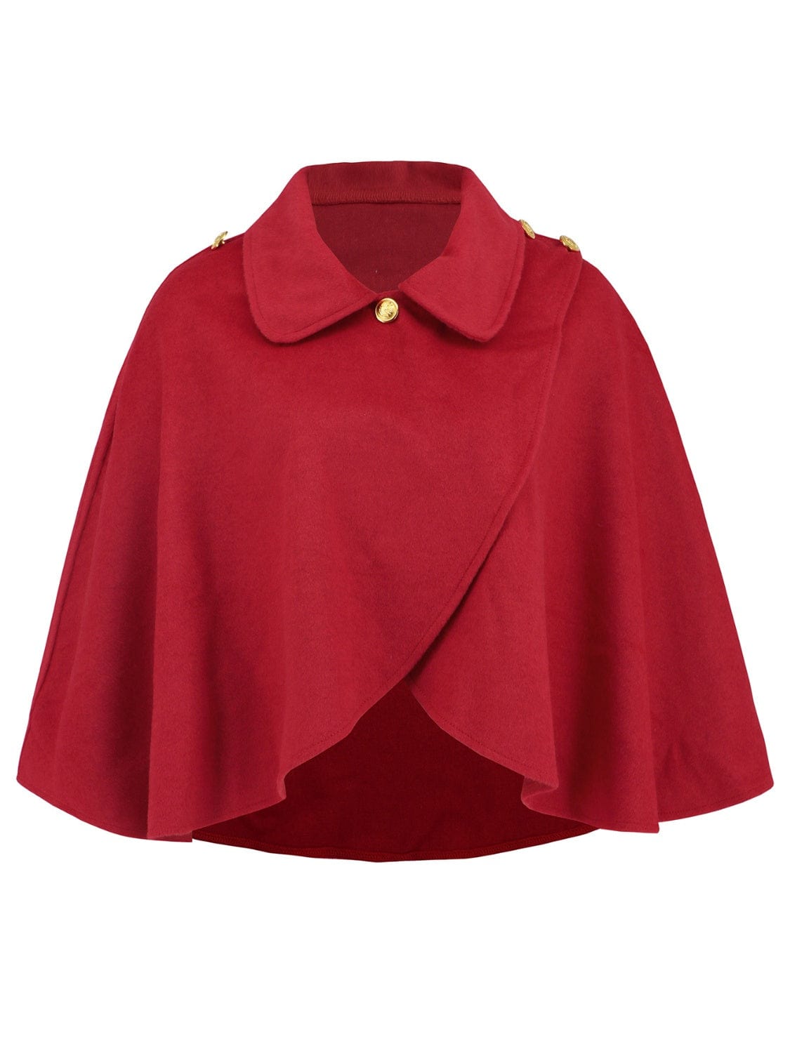 Collared Neck Cropped Cape - Trendsi