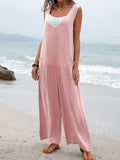 Full Size Wide Strap Jumpsuit with Pockets - Trendsi