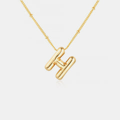 Gold-Plated Letter Pendant Necklace Trendsi