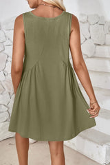 Plunge Wide Strap Mini Tank Dress - Trendsi