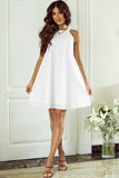 Tied Eyelet Round Neck Sleeveless Dress - Flyclothing LLC