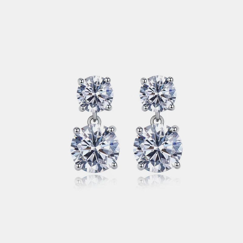 10 Carat Moissanite 925 Sterling Silver Earrings - Trendsi