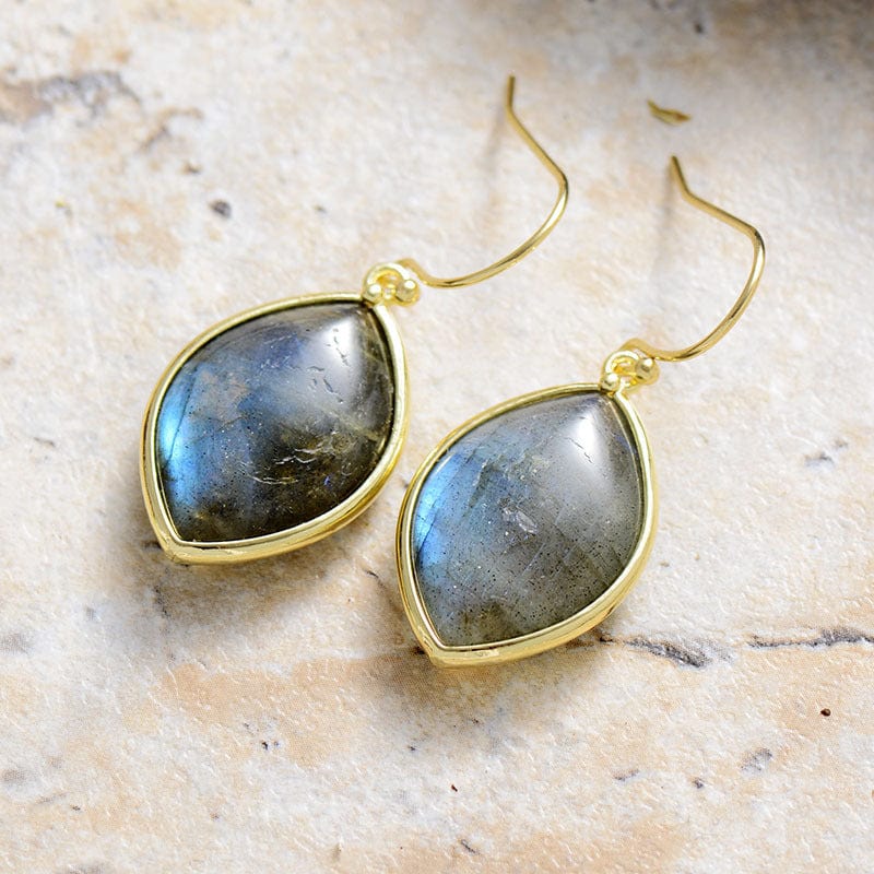 Copper Stone Teardrop Earrings - Trendsi