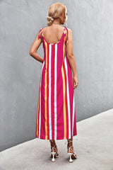 Striped Scoop Neck Cami Dress Trendsi