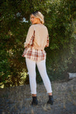 And The Why Full Size Double Layered Plaid Contrast Sweatshirt