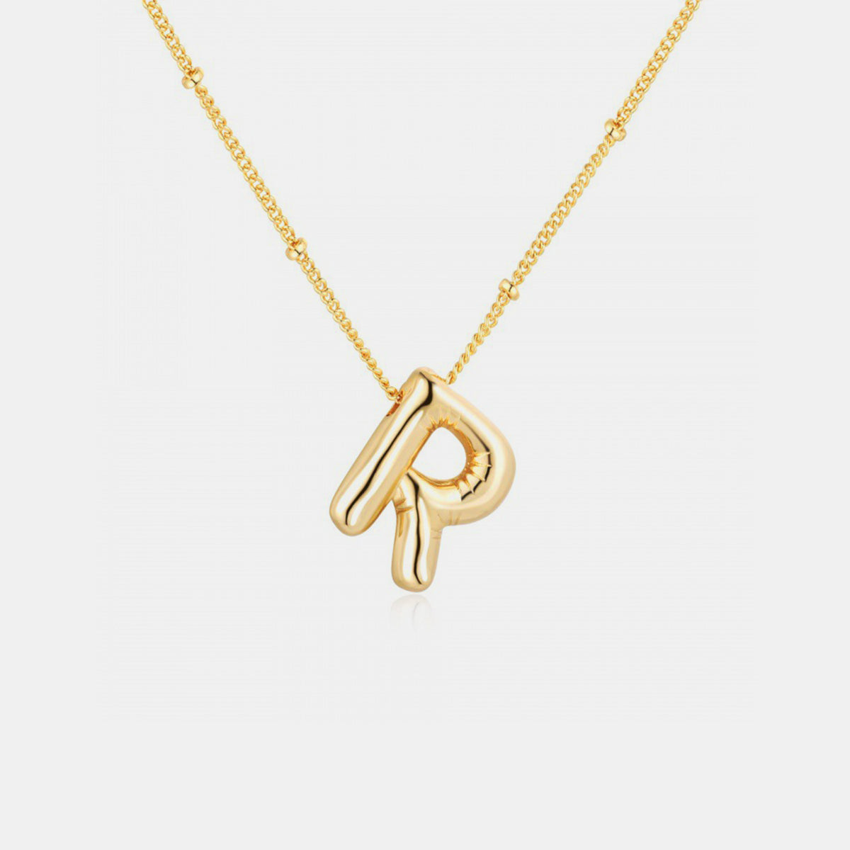 Gold-Plated Letter Pendant Necklace Trendsi