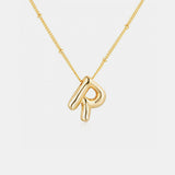 Gold-Plated Letter Pendant Necklace Trendsi