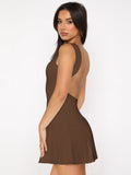 Backless Wide Strap Mini Dress - Trendsi