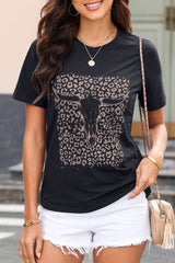 Graphic Round Neck Short Sleeve T-Shirt - Trendsi