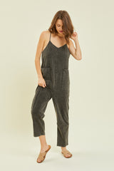 HEYSON Full Size Mineral-Washed Oversized Jumpsuit with Pockets - Flyclothing LLC