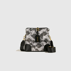 PU Leather Snakeskin Print Crossbody Bag - Trendsi