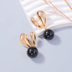 Alloy Drip Oil Bunny Earrings - Trendsi