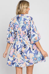 GeeGee Floral Print Mini Dress Trendsi