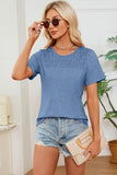 Ruched Round Neck Short Sleeve T-Shirt Trendsi