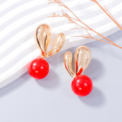 Alloy Drip Oil Bunny Earrings - Trendsi