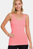 Zenana Stretchy Ribbed Knit Racerback Tank - Flyclothing LLC