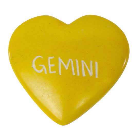 Zodiac Soapstone Hearts, Pack of 5: GEMINI