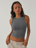 Round Neck Cropped Tank - Trendsi