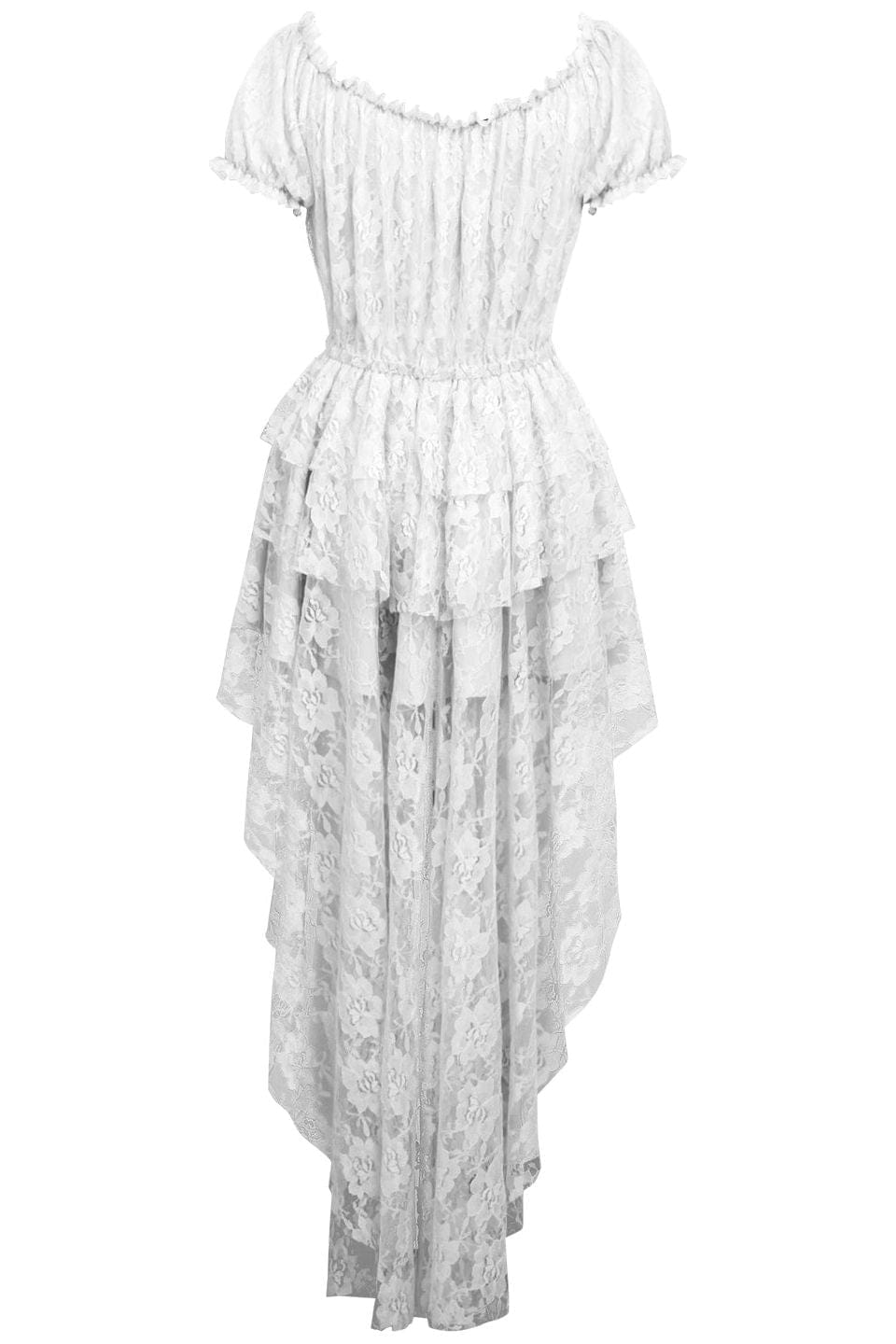 Daisy Corsets White High Low Lace Dress - Daisy Corsets