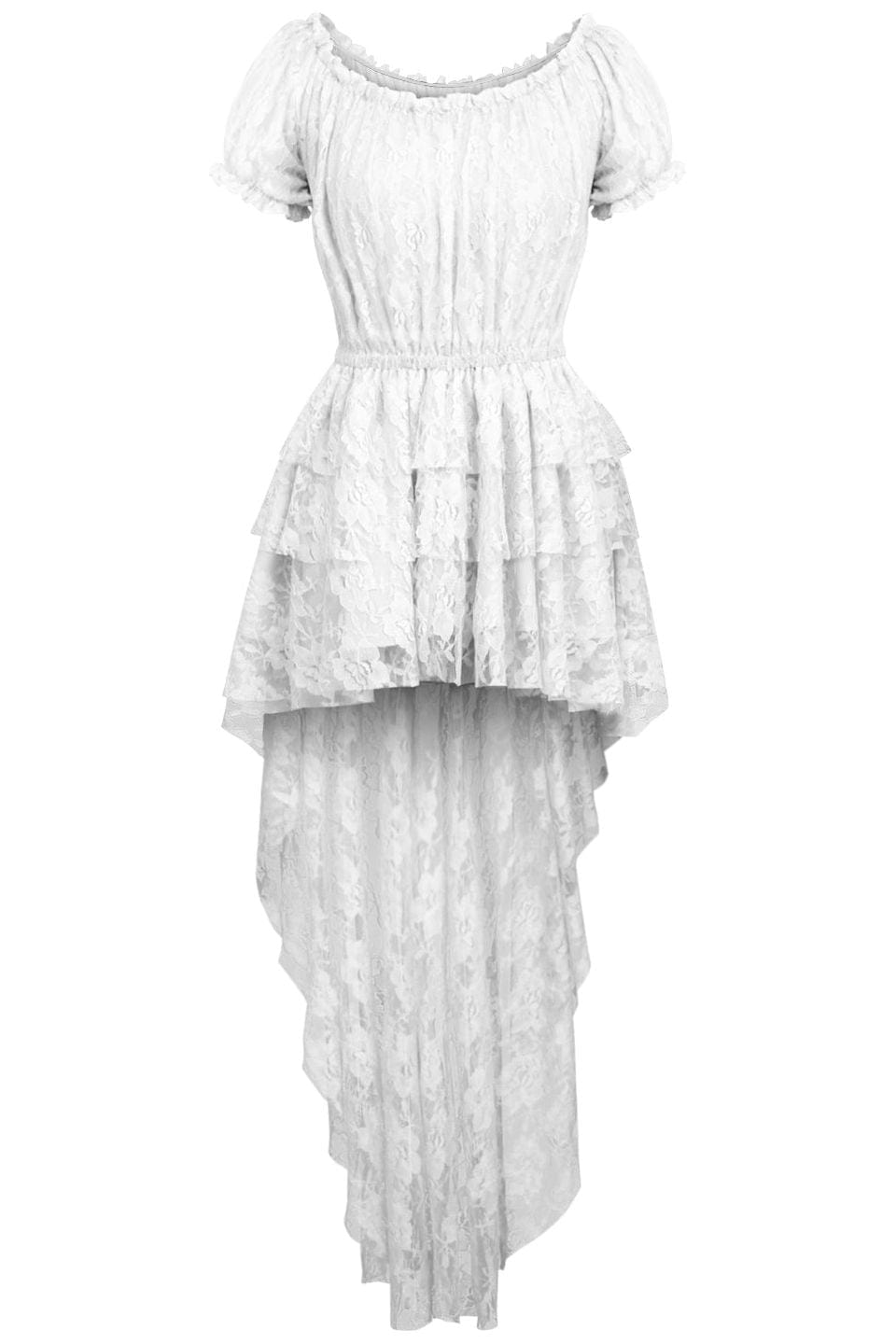 Daisy Corsets White High Low Lace Dress - Daisy Corsets