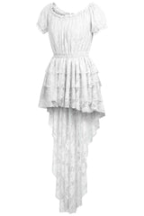 Daisy Corsets White High Low Lace Dress