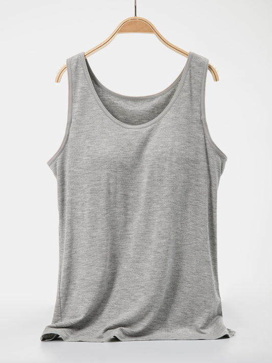 Scoop Neck Wide Strap Tank Trendsi