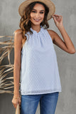 Frill Swiss Dot Round Neck Tank - Flyclothing LLC