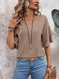 V-Neck Half Sleeve Blouse Trendsi